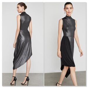 New BCBG Maxazria Liquid turtleneck asymmetric dress
